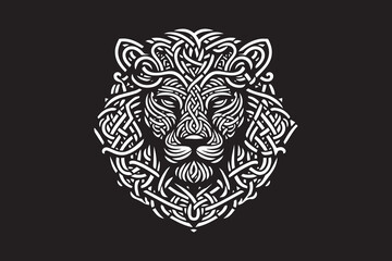 Celtic Lion Face Vector