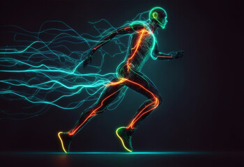 Inner energy of running man - obrazy, fototapety, plakaty