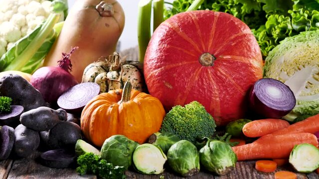 Assorted of raw  winter vegetables