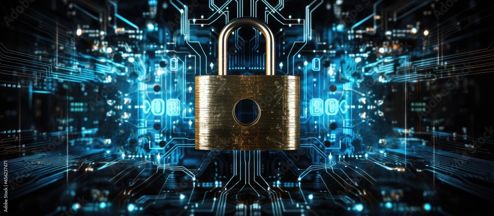 Poster safeguard online access and personal data enter credentials on the virtual interface defend against 