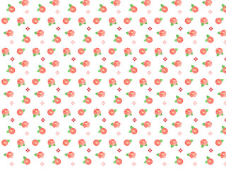 水彩タッチの椿の花が可愛いシームレスパターンイラスト