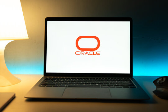 West Bangal, India - july 5, 2023 : Oracle ai logo on phone screen stock image.