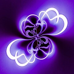 neon glowin g purple cyclone symmetric cute doodle cartoon character