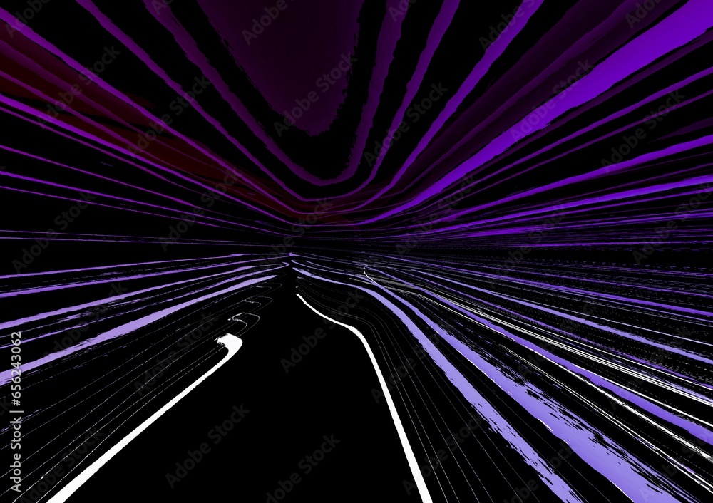 Poster exploding 3d design in purple on a black background lightening plasma spark