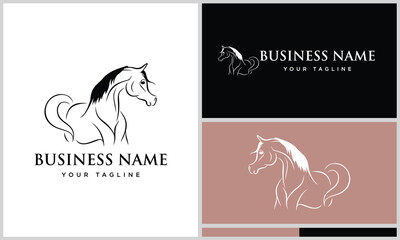 vector arabian horse logo template - obrazy, fototapety, plakaty