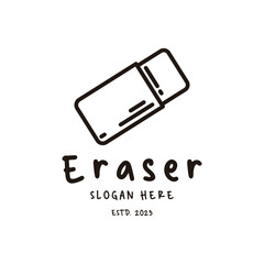 Eraser Icon Vintage Simple Line Art