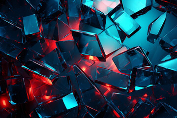 Texture geometric abstract blue stone bright crystal shape background futuristic macro shiny light mineral