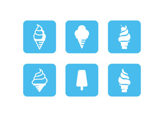 set of cream - ice cream icon set 