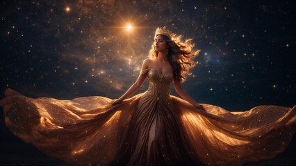 Fototapeta na wymiar Dreaming in Stardust: A Celestial Dance