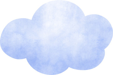 Blue watercolor cloud 