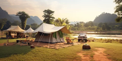 Foto op Canvas Outdoor camping RV, Outdoor, camping, Asian style. © JKLoma