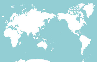世界地図の背景素材、六大陸、大平洋
