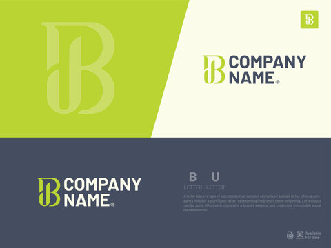 Alphabet letter icon logo B, U, BU, UB