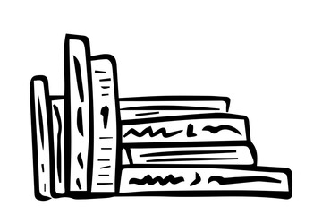 Doodle books. Sketch hand drawn vector illustration