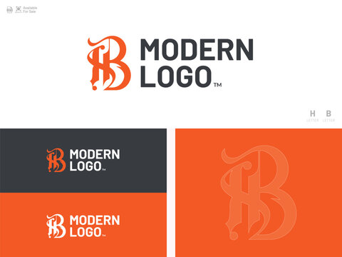Alphabet letter icon logo H, B, HB, BH