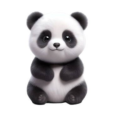 Isolated Panda animal on a transparent background, PNG Format