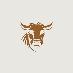 牛のリンプルなロゴのベクター画像