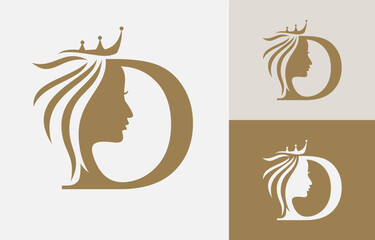 Letter D Beauty Face Logo