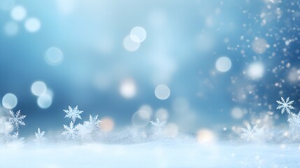 Fototapeta na wymiar Snowflake background. Close up of winter snow. Christmas background. Copy space for text. Generative AI.
