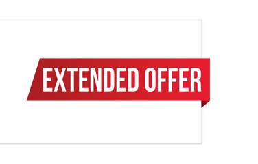 extended offer banner design. extended offer icon. Flat style vector illustration.