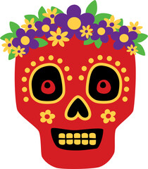 Colorful Festive Skull Day of the Dead