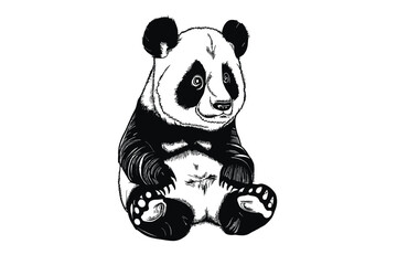 Panda's Paradise: A Dreamlike Vector Artwork of an Endearing Giant Panda