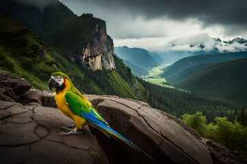 parrot on the mountain