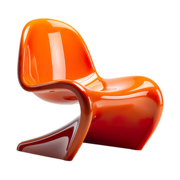 Panton Chair isolated on transparent background.