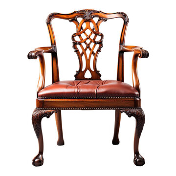 Chippendale Chair isolated on transparent background.