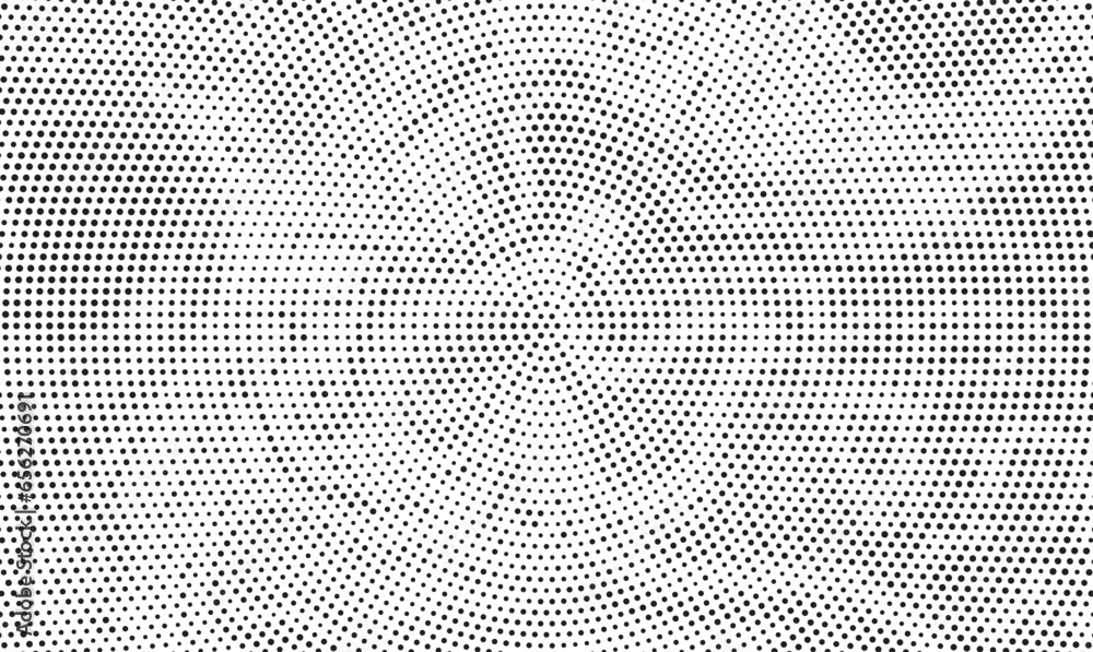 Aufkleber Halftone vector background. Monochrome halftone pattern. Abstract geometric dots background. Pop Art comic gradient black white texture. Design for presentation banner, poster, flyer, business card.	