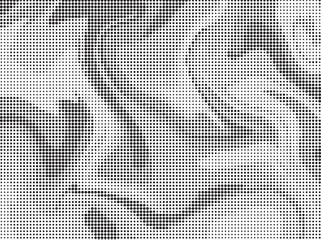 Halftone vector background. Monochrome halftone pattern. Abstract geometric dots background. Pop Art comic gradient black white texture. Design for presentation banner, poster, flyer, business card.	