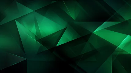 Foto op Plexiglas Abstract green background. Black teal green blue abstract modern background for design. Dark. Geometric shape. 3d effect. Web banner. © SAHANAZ