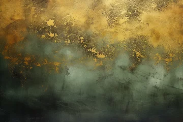 Fototapeten Abstract watercolor painting, Abstract watercolor in brown and dark olive green. mysterious backdrops, olive cotton, Art background for design. © SAHANAZ