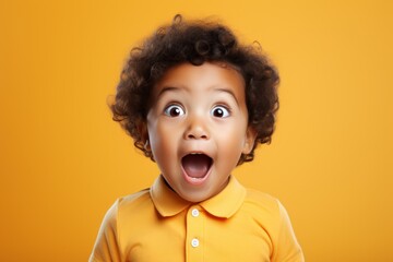 the little boy was surprised and excited. With eyes and mouth open Opaque bright