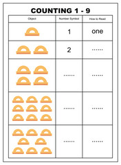 Conceptual vector illustration of a set of mathematical learning for children. mathematics student activity sheet. Counting game for children. Count how many rulers Vector illustration