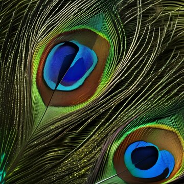 A close-up image of a colorful peacock feather, highlighting its iridescent and intricate details3