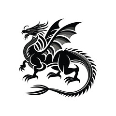 Dragon silhouette vector illustration