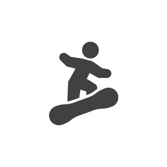 Fototapeta na wymiar Snowboarding sport vector icon