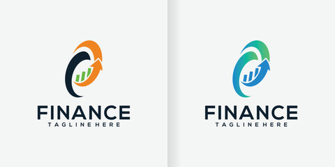 collection of circle progress logo designs with creative arrow financial logos and twin financial company logos