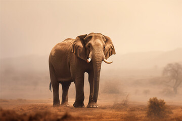 Fototapeta na wymiar Elephants in the savanna