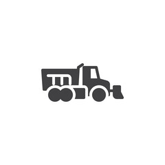 Snow plow truck vector icon