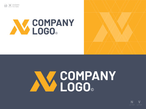 Alphabet letter icon logo N, V, NV, VN