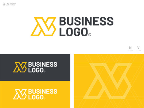 Alphabet letter icon logo N, V, NV, VN