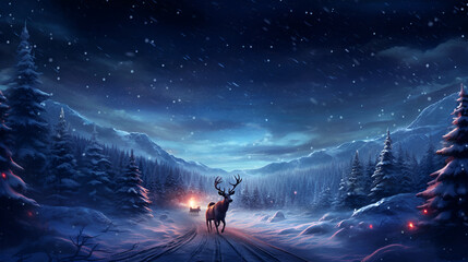 beautiful night sky with christmas. generative ai - obrazy, fototapety, plakaty