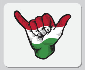 Hungary Shaka Hand Good Vibes Flag
