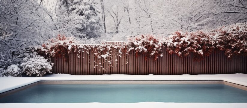 Closed outdoor swimming pool for winter relaxation