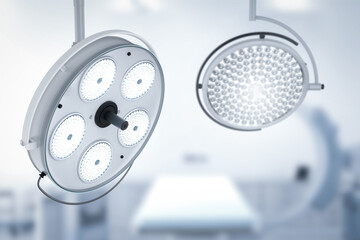 Surgery lights or medical lamps - obrazy, fototapety, plakaty