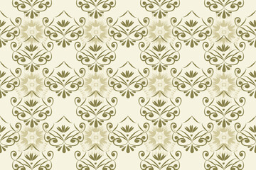 Ikat floral paisley embroidery on pattern traditional.Aztec style abstract vector illustration.design for texture,fabric,clothing,wrapping,decoration.