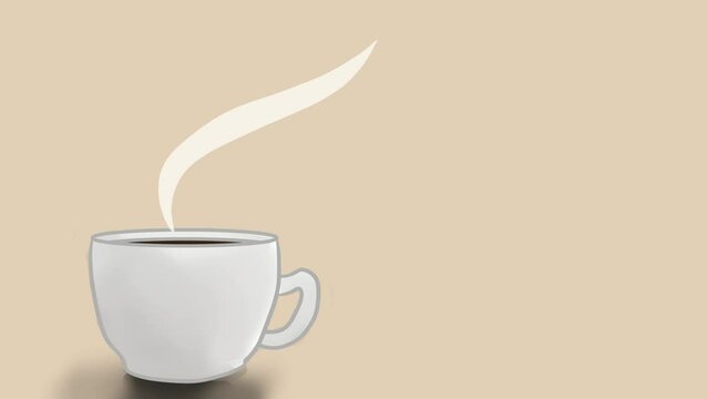 cup of  hot coffee background present 