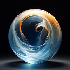 An abstract, translucent orb with fluid, organic lines, evoking a sense of movement and fluidity.